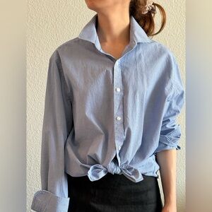 Tommy Hilfiger - Men's Light Blue Micro-Check Button-Down Shirt - Size L